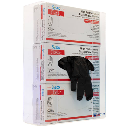 Soporte para Caja de Guantes, Transparente, Acrílico, Triple